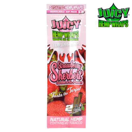 JUICY TERP ENHANCED HEMP WRAPS – STRAWBERRY SHERBERT