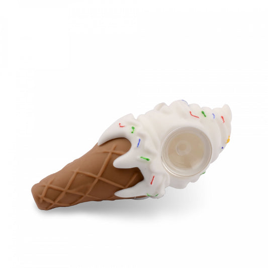 Lit Silicone - 5" Ice Cream Cone Hand Pipe