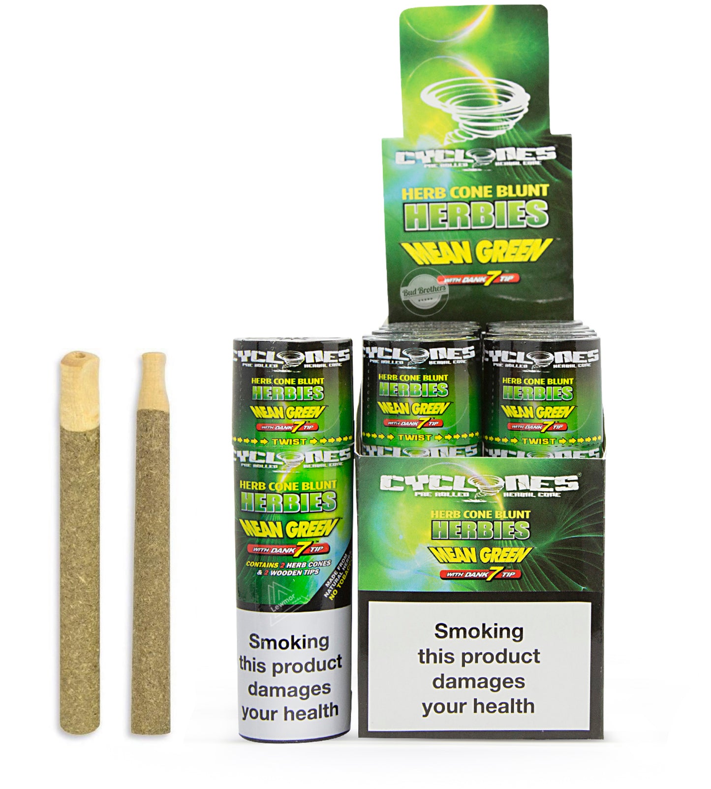Cyclone - Hemp Cones 2 Pack - Mean Green with Dank 7 Tips