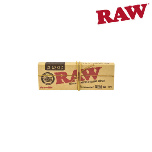 RAW CLASSIC - CONNOISSEUR SINGLE WIDE PAPERS W/ TIPS