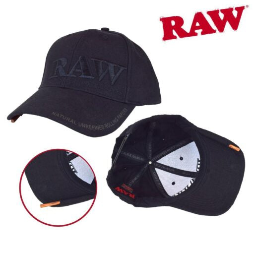 RAW BLACK ON BLACK HAT - CLASSIC BRIM BASEBALL CAP