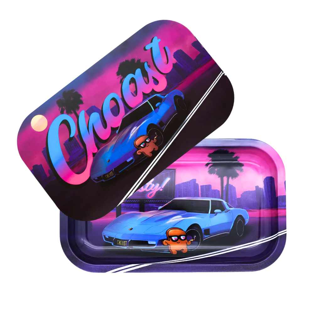 Choast 'Miami Vice' Rolling Tray W/ Magnetic Lid - Small