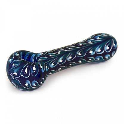 Red Eye Glass - 4.5" Frosted Paisley Hand Pipe