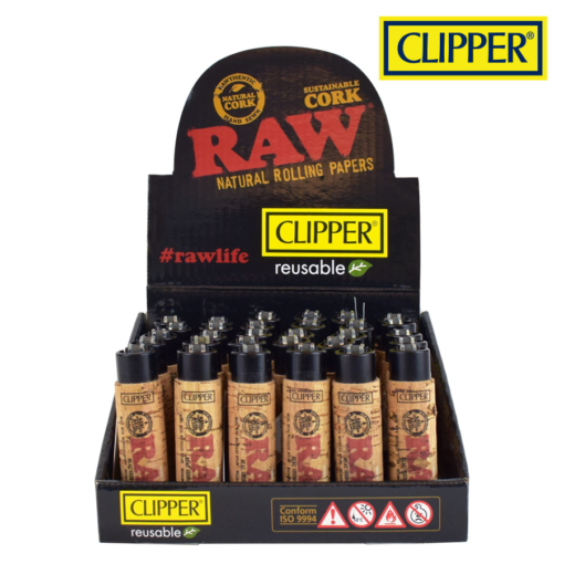 CLIPPER RAW POP COVER CORK  - Refillable Butane Lighter - 1 PC