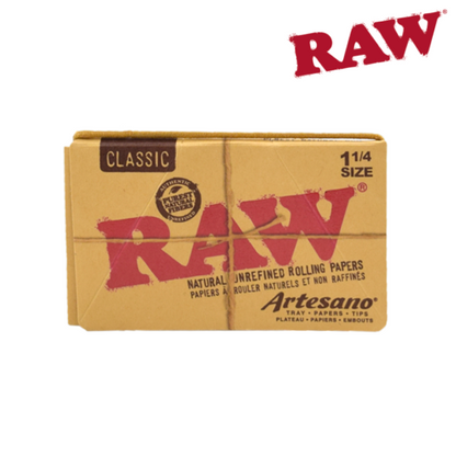 RAW ARTESANO 1¼ W/ TRAY, PAPERS, TIPS