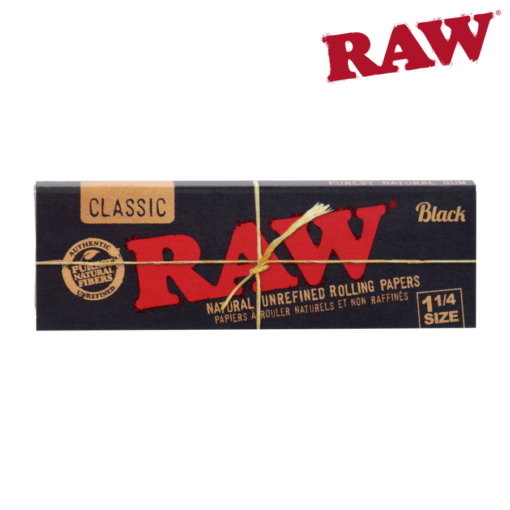 RAW Black 1 1/4 Rolling Papers - 50 Sheets