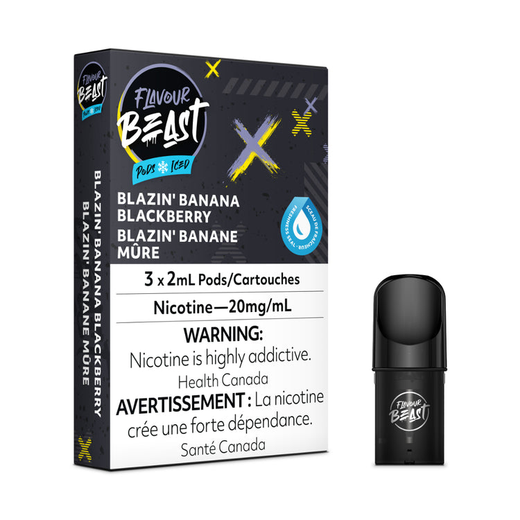 Flavour Beast Pod Pack - Blazin' Banana Blackberry Iced (3/PK)