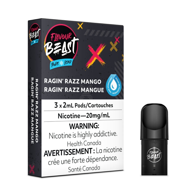 Flavour Beast Pod Pack - Ragin' Razz Mango Iced (3/PK)